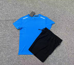 High Quality Unisex Gym T-Shirts Shorts Quick Dry Breathable Anti-Bacterial Fitness Soccer Wear Short Sleeve 100% Polyester