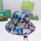 Wholesale All over Printed Polyester Bucket Hat Summer Baby Kids Bob Beach Sun Bucket Hats Caps with String