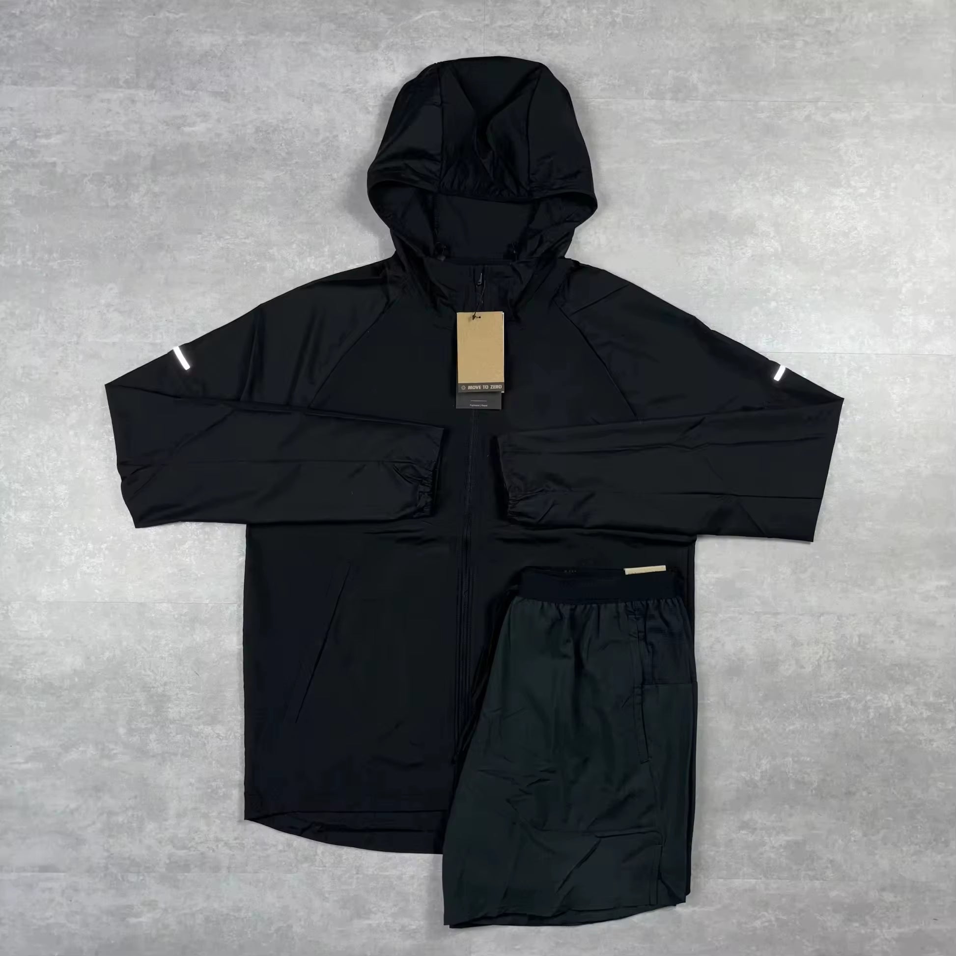 Windbreaker Set Men'S Breathable Sustainable Veste Running Printed Color Blocked Embroidered Nylon Tracksuit