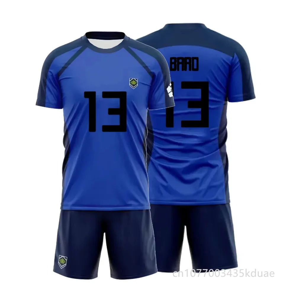 Anime Blue Lock Yoichi Soccer Jersey T-Shirt & Shorts 2-Piece Set for Men Children Custom Name Printing Trending Sports Clothes