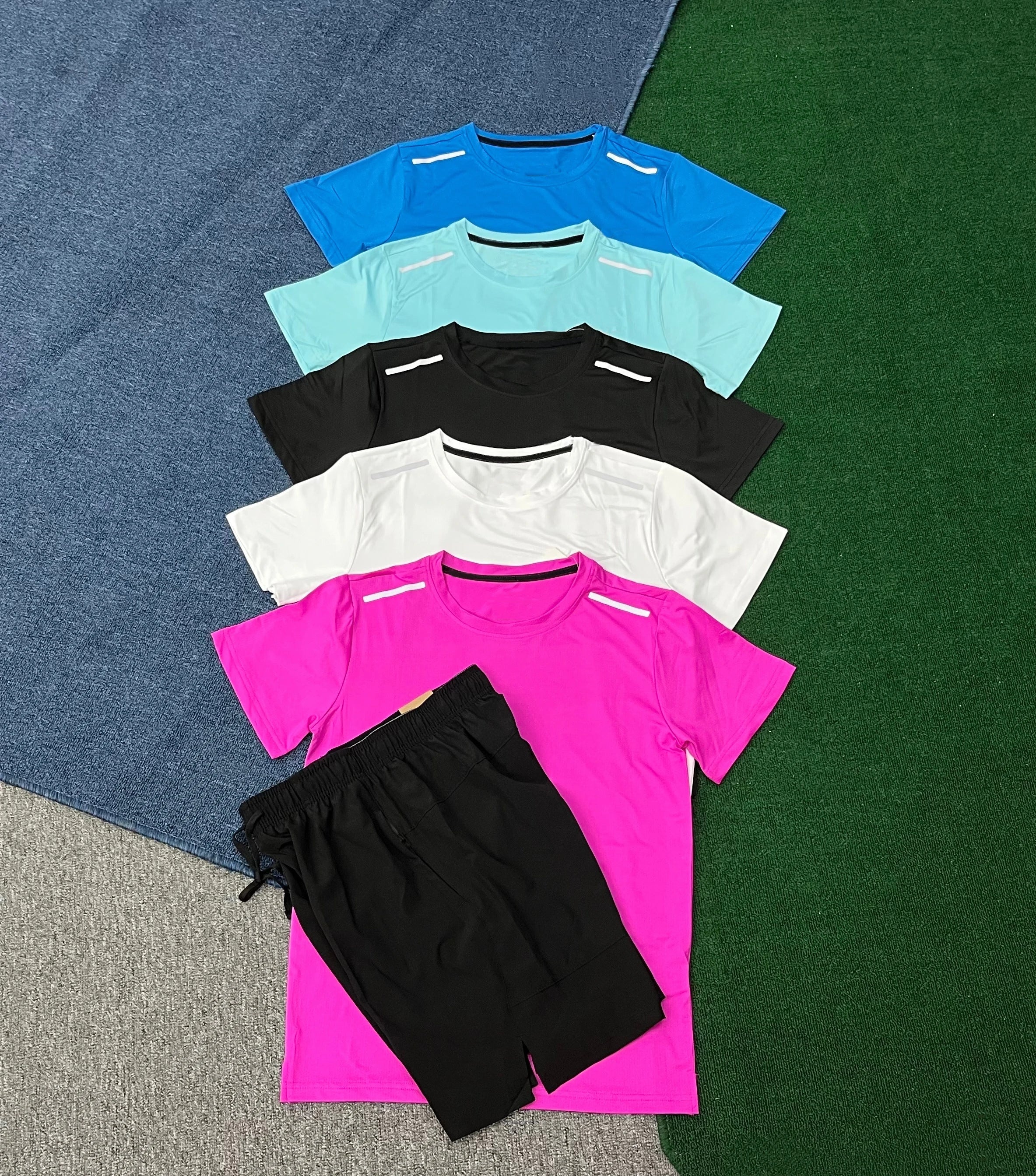 High Quality Unisex Gym T-Shirts Shorts Quick Dry Breathable Anti-Bacterial Fitness Soccer Wear Short Sleeve 100% Polyester