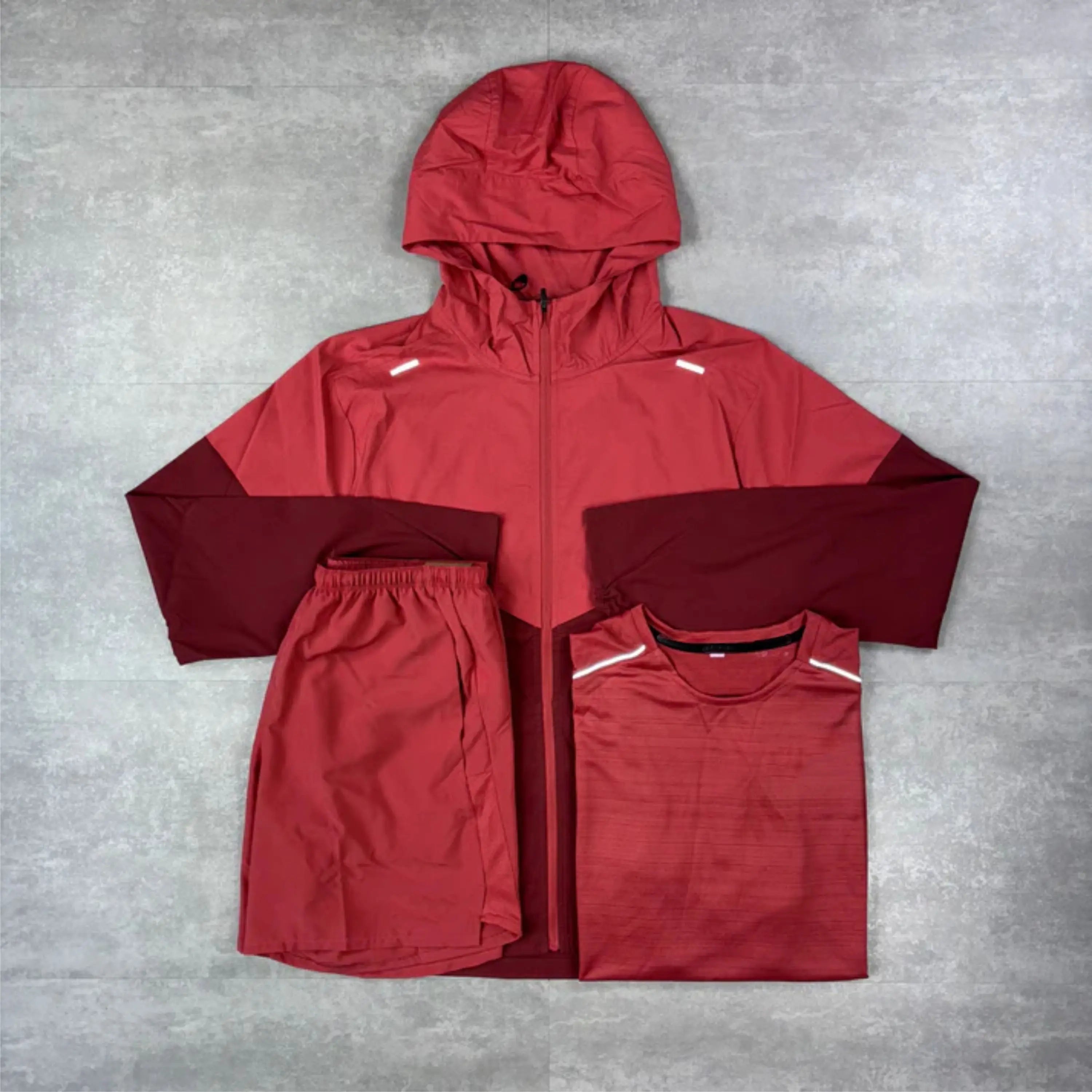 2026 Customizable Men'S Printed Nylon Breathable Windbreaker Suit Wholesale Short Sets Full Zip Streetwear for Winter