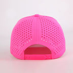 Custom 5 Panel Waterproof Polyester Laser Cut Hole Perforated Snapback Baseball Cap Rope Hat Premium with Custom Logo for Men