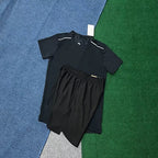 Men'S Quick Dry Short Sleeve T-Shirt and Running Shorts Set Breathable Athletic Wear for Gym Training T-Shirt Set Wholesale