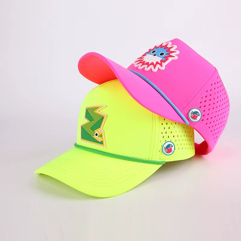 Custom 5 Panel Waterproof Polyester Laser Cut Hole Perforated Snapback Baseball Cap Rope Hat Premium with Custom Logo for Men