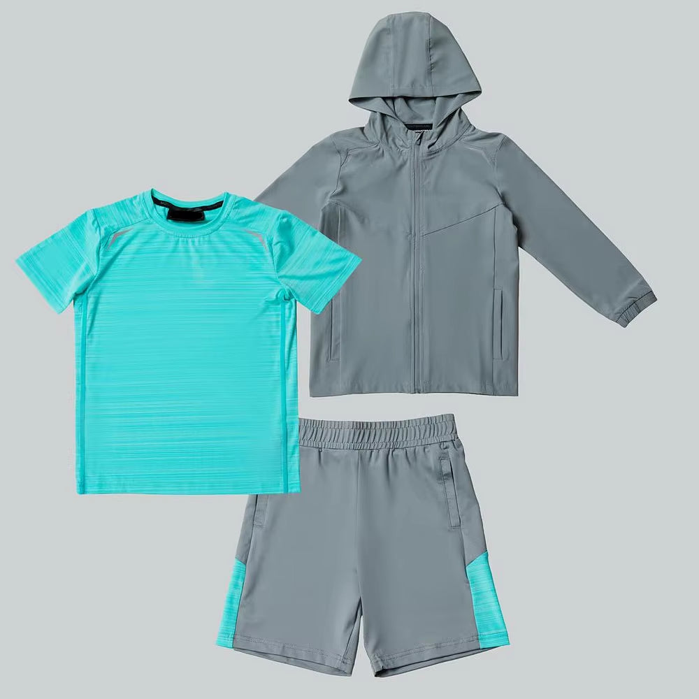 Ensemble sport 3 pièces enfant veste coupe-vent réfléchissante – AZYRX-SPORTS